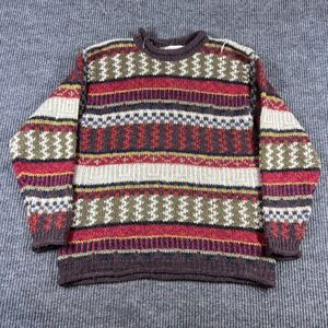 NY Jeans Sweater Women's S Fair Isle Knit  Brown Multi Wool Blend Vintage